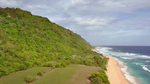 View of the ocean shore and waves Stock Footage 263685561