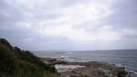 A view on the ocean from a shore. Stock Footage 130884593