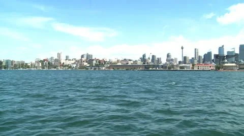 View from the ocean to the Sydney Video stock 11164219