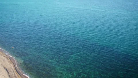 View of the ocean from the top of a peninsula Video stock 247015453