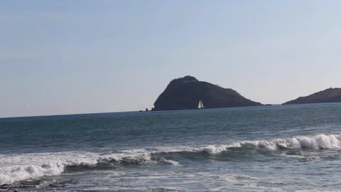 View of the ocean towards some islands Stock Footage 119282664