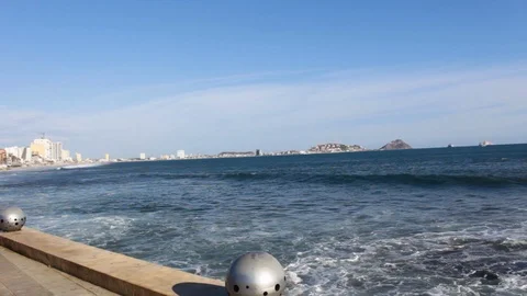 View of the ocean towards some islands Stock Footage 119282973