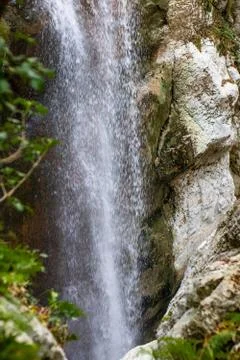View oh the waterfall in forest Stock Photos