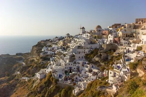 View on oia in santorini Stock Photos