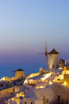 View on oia in santorini Stock Photos