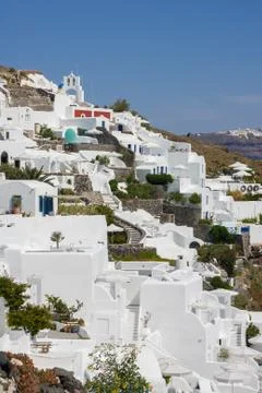 View on oia in santorini Stock Photos
