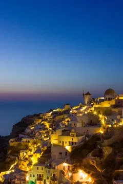 View on oia in santorini Stock Photos