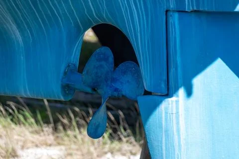 View of an old boat propeller Stock Photos
