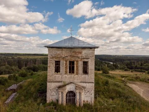 View of the old brick church Stock Photos