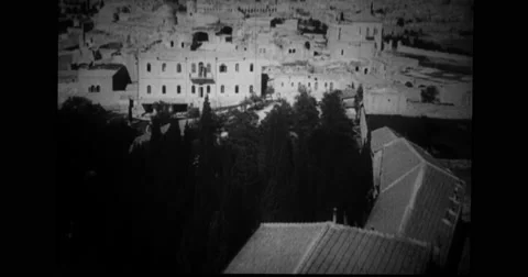 View of old buildings in city Stock Footage