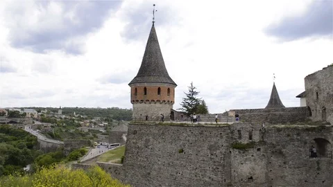 View on old castle Stock Footage 76085125