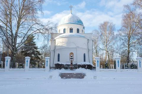 View of the old Cathedral of the Nativity of the Blessed Virgin Mary. Priozersk Stock Photos