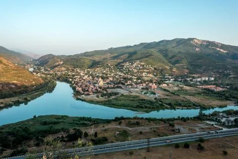 View of the old city Mtskheta and Svetitskhoveli Cathedral, Mtskheta, Georgia Photos