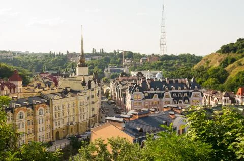 View of the old district of Kyiv Stock Photos