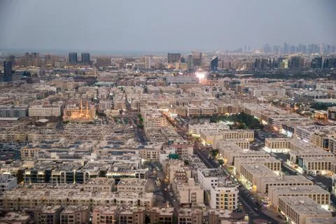 View of old Dubai from the Observation deck on the Dubai Frame in Dubai, UAE Stock Photos
