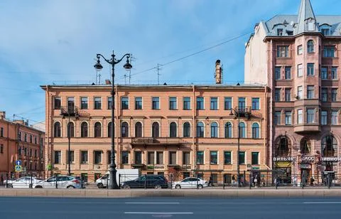 A view of the old former profitable house on Ligovsky Prospekt, built in the Stock Photos