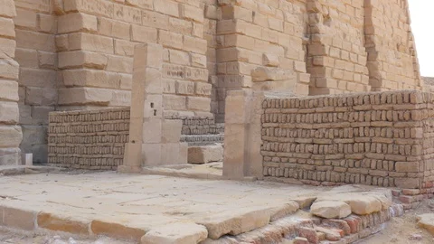 View of Old Half Ruined Building Stock Footage 129228965