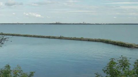 View of the old harbor empty Stock Footage 72585446