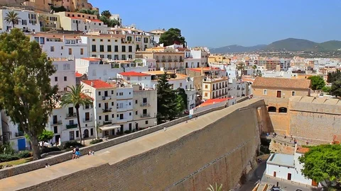 View of the old Ibiza Stock Footage 90297677