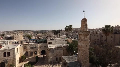 View of the Old Jerusalem from above. Israel. Stockbeeldmateriaal 145100960