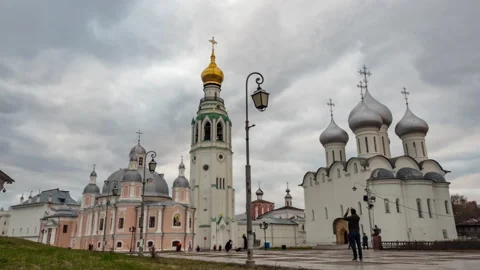 View of old kremlin in ancient touristic town Vologda. Russia. 動画素材 169624524