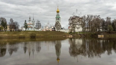 View of old kremlin in ancient touristic town Vologda. Russia. 動画素材 171261650
