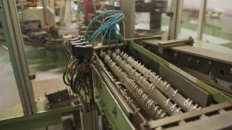 View of an old machine and production in a factory Vidéo 169460564