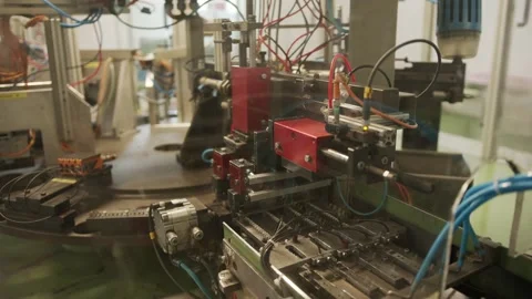 View of an old machine and production in a factory 库存影片 169461027