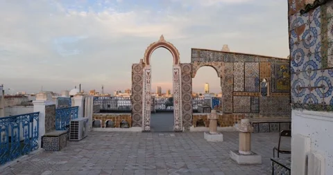 View of the Old Medina of Tunis, Unesco site. Stock Footage 223690341