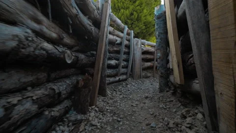 View of old military war position. Stock Footage 144586747