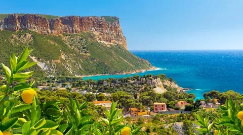 View on old part of Cassis, Provence, South France, Europe, Mediterranean sea Stock Photos