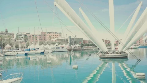 View on the old port of Genova Stock Footage 109458739