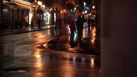 View of Old Quebec at night Stock Footage 142953902