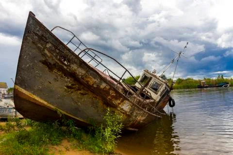 View on old rusty boat Stock Photos
