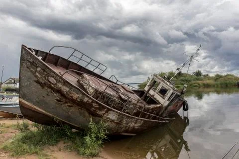 View on old rusty boat Stock Photos