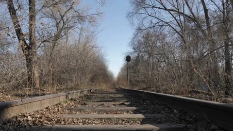 View Of Old Rusty Railway Track Stock Footage 166400228