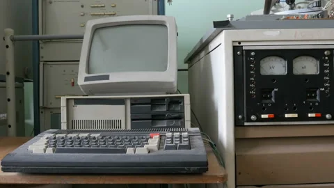 The view of old-style computer Stock Footage 90444509