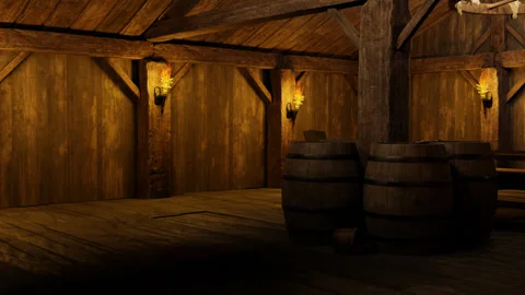 View of the old tavern from the inside. Stock Footage 264074855