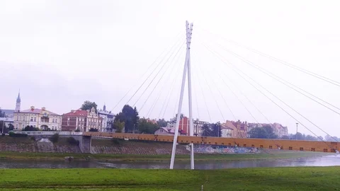 View of the old town and the bridge Video stock 126585036