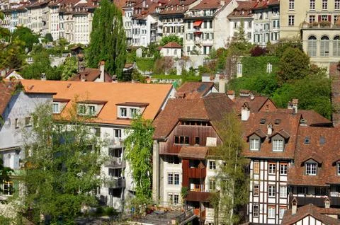 The view on old town of Bern Stock Photos