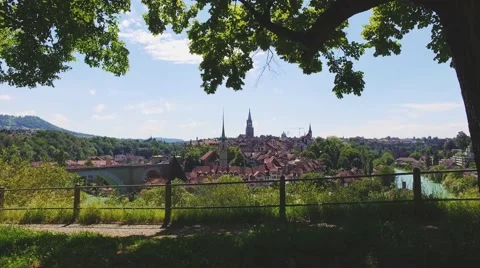 View of an Old Town of Bern, Switzerland, Summer. 4K Stabilized shot. Видео 67230168
