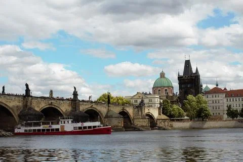 View of Old Town Bridge Tower and Charles Bridge Stock Photos