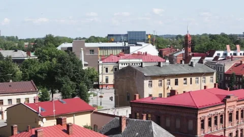 View of the Old Town of Cesis Stock Footage 263039749