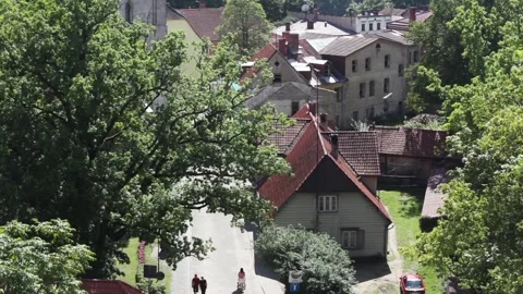 View of the Old Town of Cesis Video stock 263039768