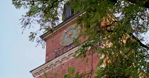 View of old town in Cracow, Clock on Town Hall Stock Footage 146513858