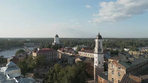 View of the old town from a drone Stock Footage 209172545