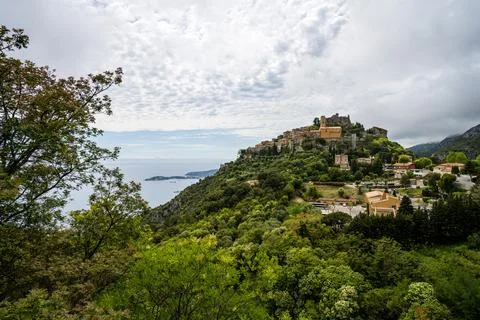 View to the old town of Eze Stock Photos