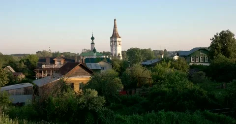 The view of the old town. The Golden ring of Russia. Suzdal Stock Footage 64877846