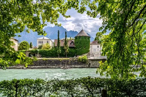 View to the old town of Lienz Stock Photos