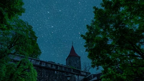 View of the Old Town at night Video stock 199003305